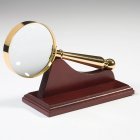 Kleines Bild von Gold-plated Magnifier with wooden support