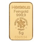 Kleines Bild von 5g gold bar Heraeus Germany